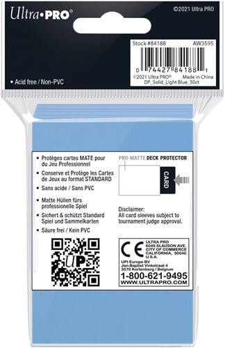 Sleeves Pro-Matte - Standaard Licht-Blauw (66x91 mm)-2