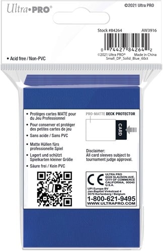 Sleeves Pro-Matte - Small Blauw (62x89 mm)-2