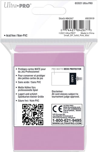 Sleeves Pro-Matte - Small Roze (62x89 mm)-2