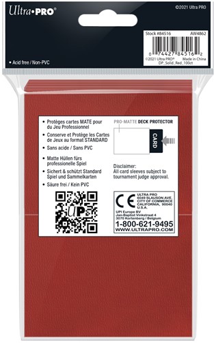 Sleeves Pro-Matte - Standaard Rood (100 stuks)-2