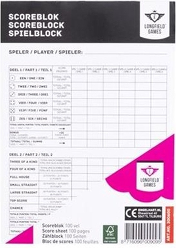Scoreblok Yahtzee