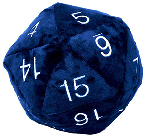 Afbeelding van het spel Jumbo Plushen Dobbelsteen D20 Blauw/Zilver