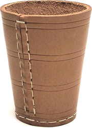 Dobbelbeker Leder Naturel (8x10cm)