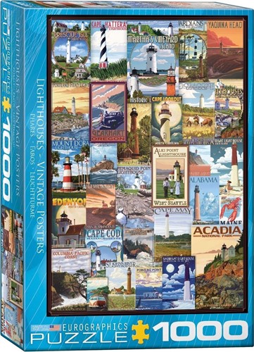 Lighthouses Vintage Posters Puzzel (1000 stukjes)