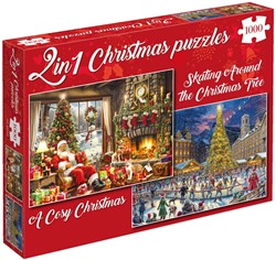 A Cosy Christmas & Skating Around the Christmas Tree Puzzel (2x1000 stukjes)