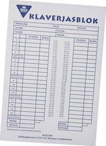 Klaverjas Scoreblok 50 vellen