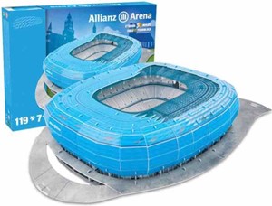 Afbeelding van het spelletje Bayern Munchen - Allianz Arena Blauw 3D Puzzel (119 stukjes)