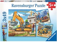 Grote Bouwvoertuigen Puzzel (3x49 stukjes)
