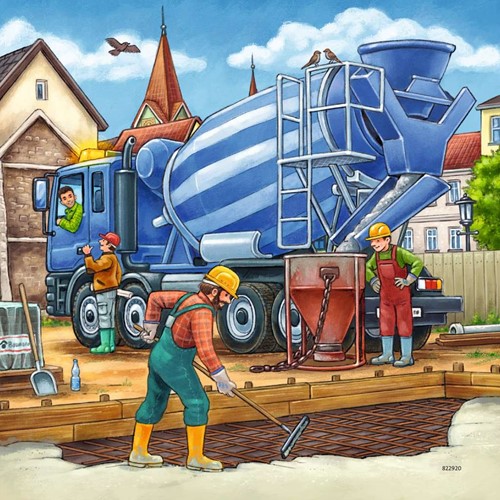Grote Bouwvoertuigen Puzzel (3x49 stukjes)-3