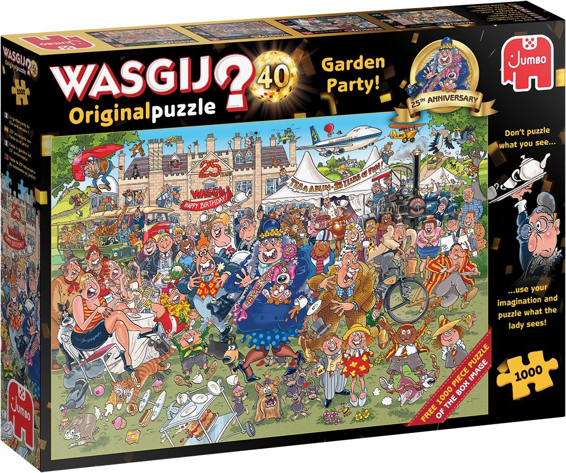 Piepen houten ding Wasgij Original 40 - Tuinfeest! Jubileum Editie (2 x 1000 stukjes) - kopen bij Spellenrijk.nl Piepen houten ding Wasgij Original 40 - Tuinfeest! Jubileum Editie (2 x 1000 stukjes) - kopen bij Spellenrijk.nl