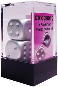 Chessex Aluminum Plated Metallic Dobbelstenen 16Mm 2 Stuks chessex kopen in de aanbieding