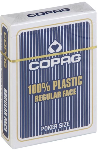 Speelkaarten - Copag 100% Plastic Poker Normal Faces Blauw