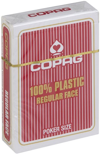 Speelkaarten - Copag 100% Plastic Poker Normal Faces Rood