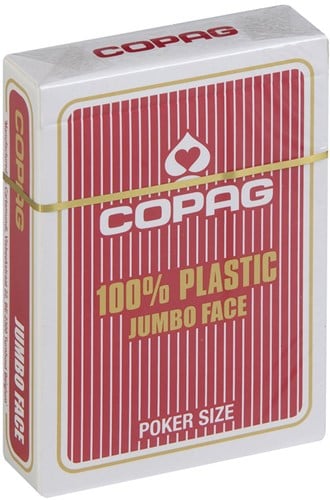 Speelkaarten - Copag 100% Plastic Poker Jumbo Faces Rood