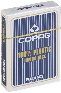 Speelkaarten Copag 100 Plastic Poker Jumbo Faces Blauw