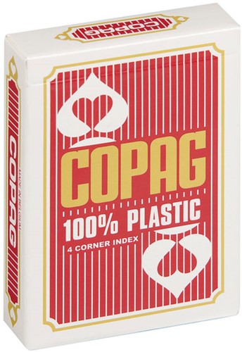 Copag 100% plastic Poker 4 pips index Rood