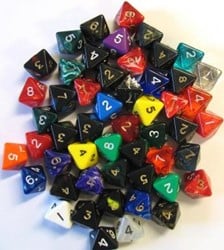 8-Zijdige Dobbelstenen - Assorti (5 stuks)