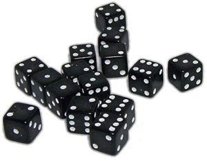 Afbeelding van het spel Mini Dobbelstenen 7 mm - Zwart (15 stuks)