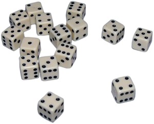 Afbeelding van het spel Mini Dobbelstenen 7 mm - Ivoor (15 stuks)