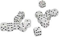 Mini Dobbelstenen 7 mm - Wit (15 stuks)