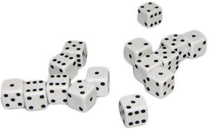 Afbeelding van het spel Mini Dobbelstenen 7 mm - Wit (15 stuks)