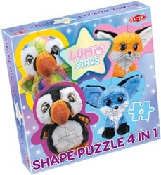 Lumo Stars - 4 in 1 Vormpuzzel (Papegaaiduikers & Vossen)