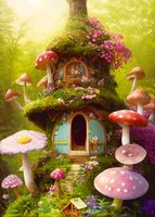 Mushroom House Puzzel (1000 stukjes)-2
