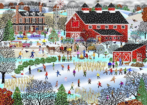 Duck Pond in Winter Puzzel (500 stukjes)
