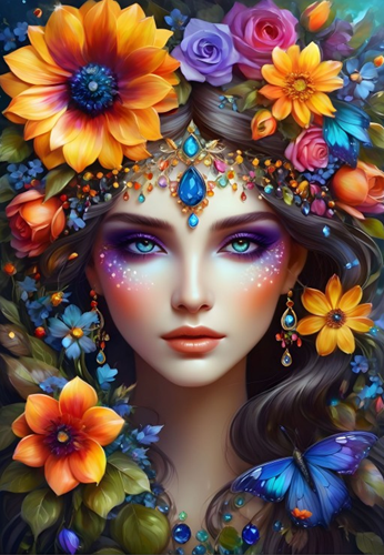 Lady of Flowers Puzzel (1000 stukjes)-2