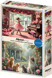 2 Puzzels - Little Ballerina and Romantic Garden Puzzel (500 stukjes)