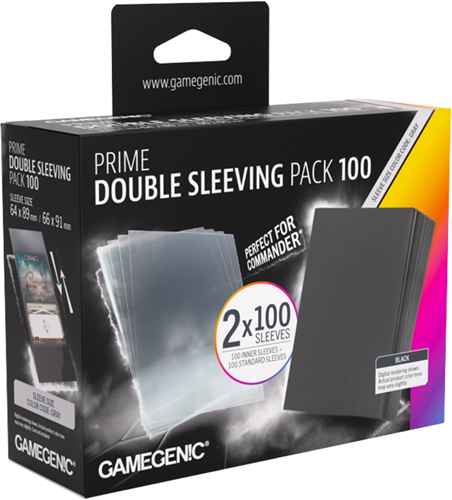 Prime Double Sleeving Pack 66x91mm Clear & Black (100 stuks) - Boxed