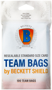 Afbeelding van het spelletje Beckett Shield - Resealable Standard Team Bags Card Sleeves (100 stuks)