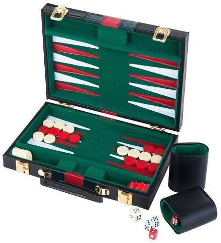 Backgammon Koffer Groen (38 cm)