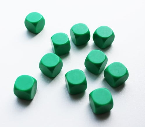 Blanco Dobbelstenen 16mm - Groen (10 stuks)