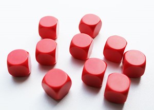 Afbeelding van het spelletje Blanco Dobbelstenen 16mm - Rood (10 stuks)