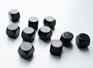 Afbeelding van het spelletje Blanco Dobbelstenen 16mm - Zwart (10 stuks)