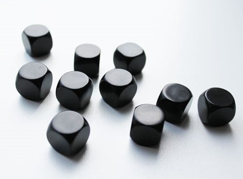 Blanco Dobbelstenen 16mm - Zwart (10 stuks)