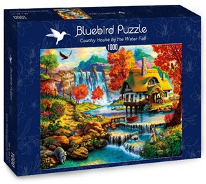 Afbeelding van het spelletje Country House by the Water Fall Puzzel (1000 stukjes)