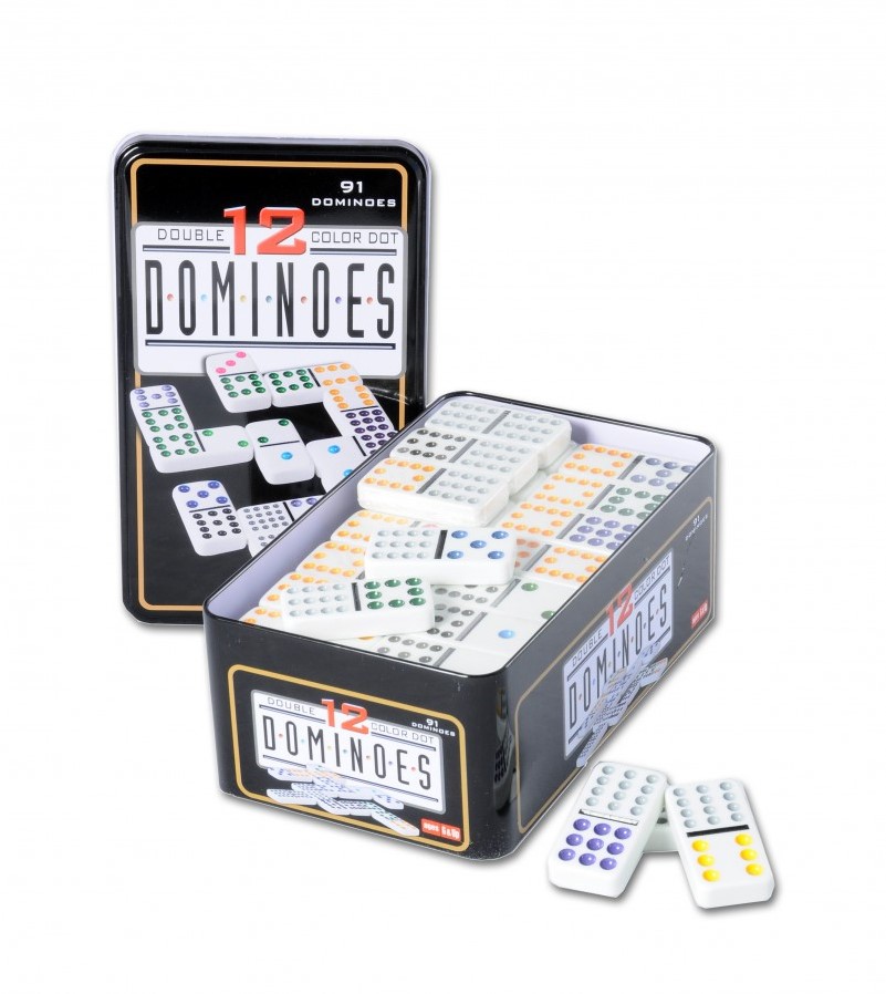 Domino Dubbel 12 in blik – Spellenwinkel