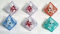 10-zijdige Dubbele Dobbelsteen (6 stuks)