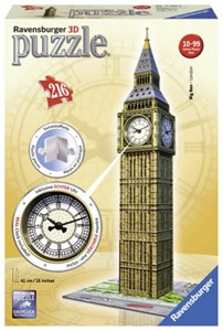 Afbeelding van het spelletje 3D Puzzel - Big Ben met Klok (216 stukjes)