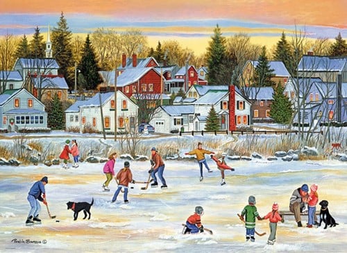Evening Skating - Patricia Bourque Puzzel (1000 stukjes)-2