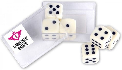 Dobbelstenen - Ivoor (6 stuks)