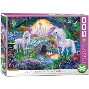 Afbeelding van het spelletje Unicorns in Fairy Land Puzzel (500 XL stukjes)