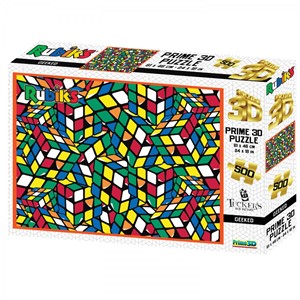Afbeelding van het spelletje 3D Image Puzzel - Rubiks Geeked (500 stukjes)