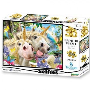 Afbeelding van het spelletje 3D Image Puzzel - Unicorn Selfie (100 stukjes)