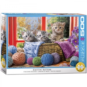 Afbeelding van het spelletje Knittin' Kittens Puzzel (500 XL stukjes)