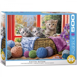 Afbeelding van het spel Knittin' Kittens Puzzel (500 XL stukjes)