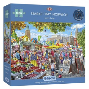 Afbeelding van het spelletje Market Day, Norwich Puzzel (1000 stukjes)