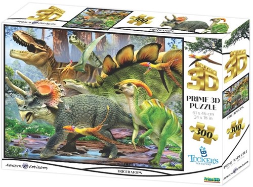 3D Image Puzzel - Triceratops (300 stukjes) (doos beschadigd)